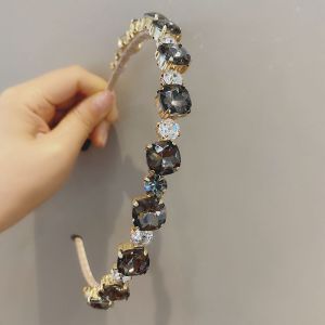 HA724 Crystals jewelled headband in Black