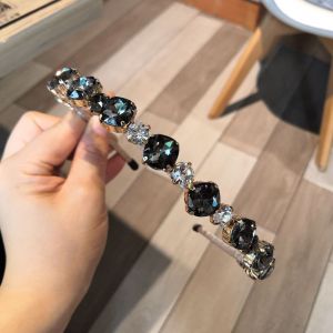 HA724 Jewelled crystals headband in Black
