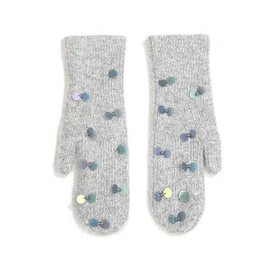 SD20-2 Wool gloves with sequins in Silver