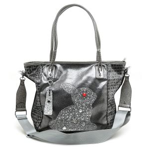 60415 Crystal rabbit handbag in Grey
