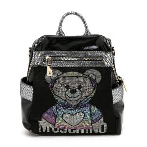 60206B Crystal teddy bear backpack in Black