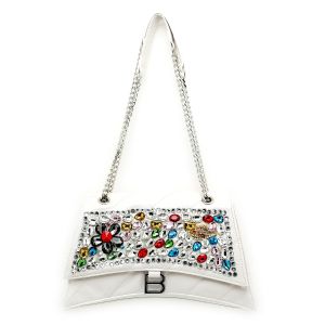 1370 handcraft crystal jewelled bag in White