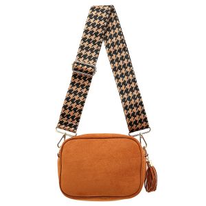 P200 funky strap bag in suede Tan