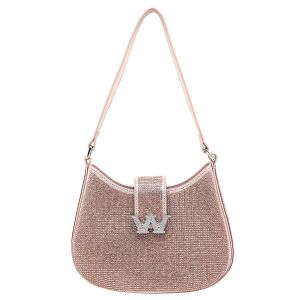 118 crystal handbag with signature letter W in Rose Gold