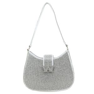 118 crystal handbag with signature letter W in Silver