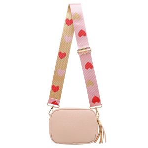P158 tassel box bag with funky strap in Blush Pink