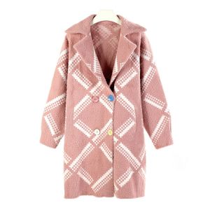 SK097 multi color button coat in Baby Pink