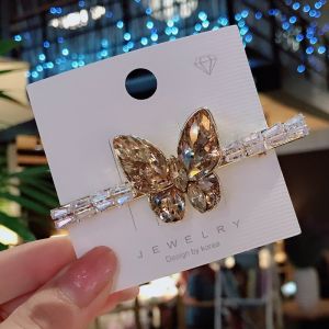 SS08 Crystal butterfly hair clip in Champagne