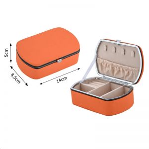 PUR059 plain Jewellery box with heart clip in Orange