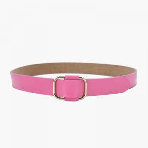 BEL046 genuine leather slim belt in Rose Pink
