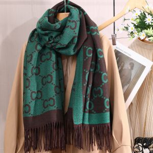 WS021 CC print wool scarf in Green