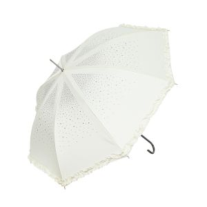 TW09 diamante sparkly frilly umbrellas in Cream