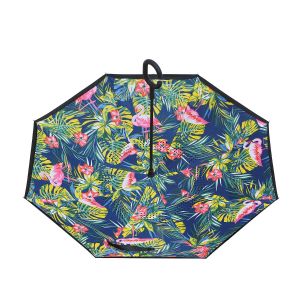 F908 Tropical leaves and flamingo 