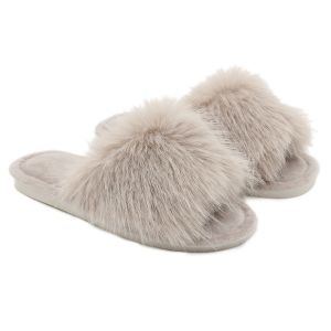1953 supper cosy fluffy slippers in Taupe