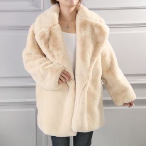 SK057 extra thickness and weight soft Faux fur coat in Natural