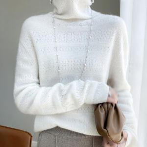 Cosy Merino Roll Neck Jumper in Ivory SS130
