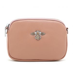 8801 Crystal leather bee bag in Spring Nude