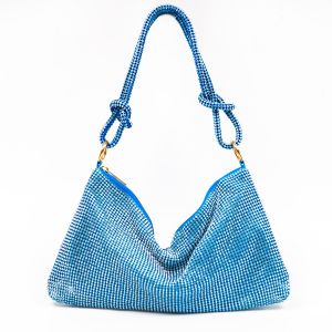 6650 soft full crystals evening bag in Blue