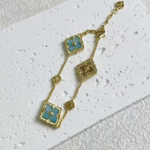 Delicate Bracelet with Gold Detailing in Blue BAN047