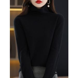 Turtleneck Soft Sweater in Black