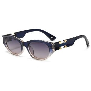 Oval Cat-Eye Sunglasses with Gold "H" Hardware