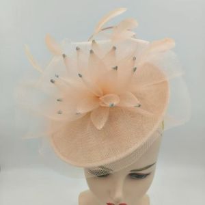 Pillbox Fascinator with Crinoline Floral Swirls