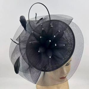 Pillbox Fascinator with Crinoline Floral Swirls