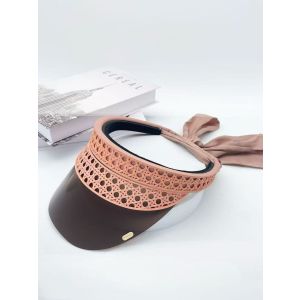 Woven Detail with Satin Bow Sun Visor