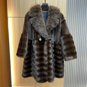 Chocolate Faux Fur Mid Length Winter Coat