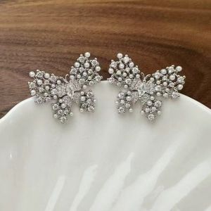 2 Pieces Pair Silver Butterfly Decorative Button Cover