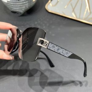 Luxe Monogram and Rhinestone Buckle Sunglasses Black