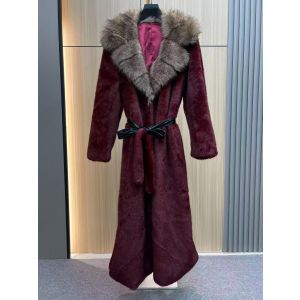 Elegant Longline Faux Fur Collar Coat