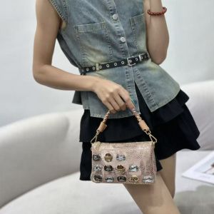 Metallic Jewells Embellished Mini Handbag