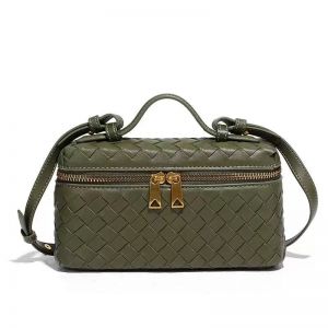 Elegant Woven Cube Crossbody Bag