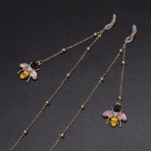 SC017 Jewelled crystal little Bee drops sunglasses chain in Gold