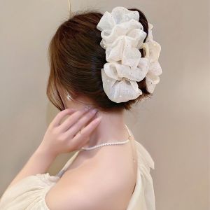 SS39 Silky sparkles hair claw in White