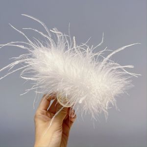 SS41 Ostrich Feathers hair claw in White