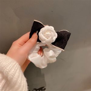 SS15 large White Rose stretchy  hair scrunchies