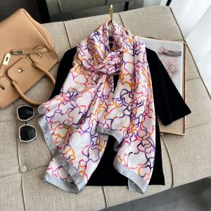 TT299 Abstract print satin silky scarf in Blush