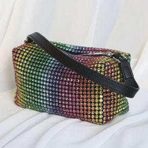6683 Full crystal jewelled Rainbow multicoloured handbag 