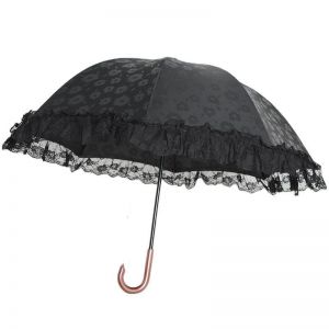 TW11 Small lacy edge umbrella in Black