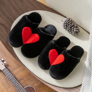 1936 Love hearts slippers Black