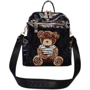 60207 Teddy bear backpack in Black