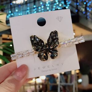 SS08 Crystal butterfly hair clip in Black