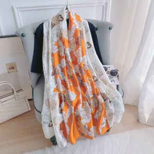 TT260 Gold/Cream rose pattern satin scarf