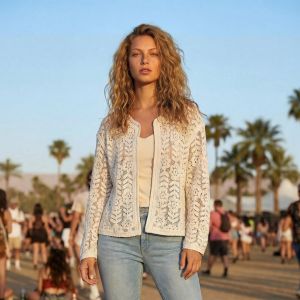 Cream Boho Crochet Lace Cardigan