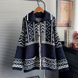 Nordic Knit Oversized Toggle Cardigan