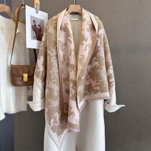 Elegant Equestrian Horse Print Soft Scarf