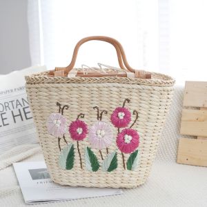 Tropical Vacation Floral Straw Bag
