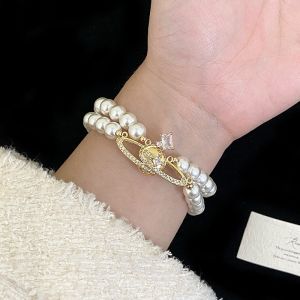 Saturn Pearl Orb Bracelet